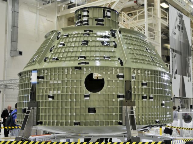 Pressure shell: Nasa's new Orion spacecraft at Kennedy Space Center. In the next 18 months the shell will be packed with avionics, instrumentation an flight computers