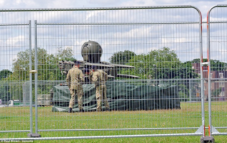 Powerful: With two weeks to go before the start of the London 2012 Olympic Games, it marks a dramatic development as part of the security operation. Rapier missiles are pictured being unpacked on Blackheath Common