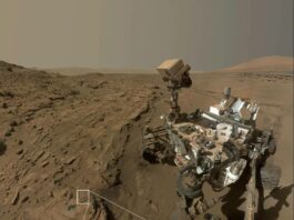 This scene shows NASA's Curiosity Mars rover at a location called "Windjana," where the rover found rocks containing manganese-oxide minerals, which require abundant water and strongly oxidizing conditions to form.Credits: NASA/JPL-Caltech/MSSS