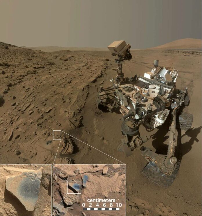 This scene shows NASA's Curiosity Mars rover at a location called 